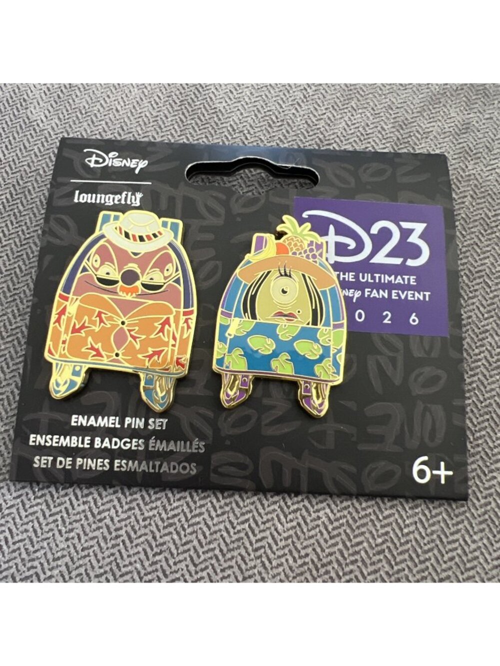 2026 Disney D23 Loungefly Lilo & Stitch Jumba Pleakley 2-Pack Pin Set New